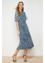 Trendyol Multi Color Patterned A-Line/A-Line Form Midi Lined Woven Dress