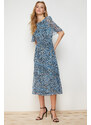 Trendyol Multi Color Patterned A-Line/A-Line Form Midi Lined Woven Dress
