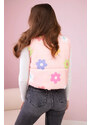 K-Fashion Květinová vesta pudrově růžová