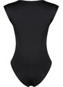 Trendyol Black Fitted/Situated Moon Sleeve V Neck Flexible Snaps Knitted Body