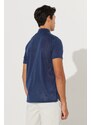 AC&Co / Altınyıldız Classics Men's Indigo Slim Fit Slim Fit Polo Neck Short Sleeve T-Shirt