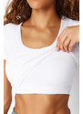 Trendyol White 2-Layer With Pad Inside Sports Bra Pool Collar Knitted Sports Top/Blouse