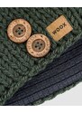 Čepice WOOX Dark Olive Button Beanie