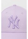 Bavlněná baseballová čepice New Era NEW YORK YANKEES fialová barva, s aplikací