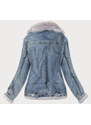 Ann Gissy Světle modrá džínová kožešinová bunda (10538)