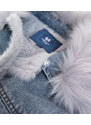 Ann Gissy Světle modrá džínová kožešinová bunda (10538)