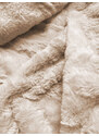 MHM Černo-béžová lesklá zimní bunda s mechovitou kožešinou (W674)