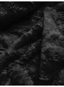 MHM Lesklá černá zimní bunda s mechovitou kožešinou (W674)
