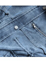 S'WEST Světle modro/ecru dámská džínová bunda s kožešinovou podšívkou (BR8048-50046)