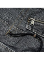 S'WEST Černo-ecru dámská džínová bunda s kožešinovou podšívkou (B8068-1046)