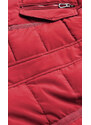 LHD Tmavě červená asymetrická dámská zimní bunda (M-21301)