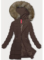 Hnědá péřová dámská zimní bunda (LHD-23032)