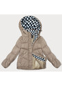 Miss TiTi Volná béžová dámská bunda s kapucí (8118)