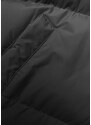 J.STYLE Dlouhá černá hrubší dámská bunda s kapucí (5M3163-392)