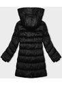 S'WEST Černá dámská zimní bunda s asymetrickým zipem (B8167-1)
