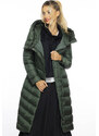 Ann Gissy Dlouhá zelená dámská bunda s kapucí AnnGissy (AG1-J9169)