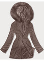 Z-DESIGN Oboustranná dámská bunda v barvě coffee prošívaná-kožíšek (H-897-89)