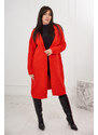 K-Fashion Kardigan s kapucí červený