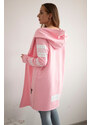 K-Fashion Plášť bez rukávů ve světle růžové barvě