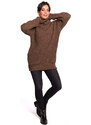 Dámský svetr s vysokým výstřihem BK030 karamelový - BeWear