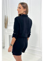 K-Fashion Mušelínová souprava halenka + šortky černá