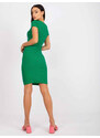 Factory Price Zelené dámské tužkové šaty s krátkými rukávy Rue Paris (5604-13)