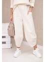 K-Fashion Komplet nových mikinových kalhot Punto světle béžová