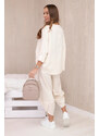 K-Fashion Komplet nových mikinových kalhot Punto světle béžová
