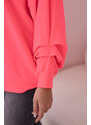 K-Fashion Bavlněná halenka s mašlí Růžový neon