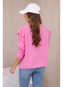 K-Fashion Bavlněná halenka s volánky na ramenou světle růžová