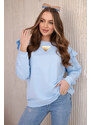 K-Fashion Bavlněná halenka s volánky na ramenou modrý