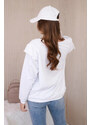 K-Fashion Bavlněná halenka s volánky na ramenou bílý