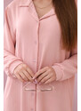 K-Fashion Dlouhá košile s viskózou pudrově růžová