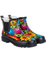 Folkstar Wellingtons Short Łowicki Black/Flowers