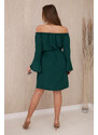 K-Fashion Šaty zavázané v pase se stahovací šňůrkou tmavě zelená