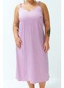 Trendyol Curve Lilac Strappy Satin Woven Dress