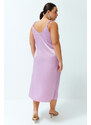 Trendyol Curve Lilac Strappy Satin Woven Dress