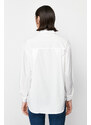 Trendyol Ecru Lace Detail Oversize/Wide Fit Shirt