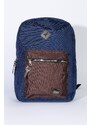 AC&Co / Altınyıldız Classics Men's Navy Blue-brown Logo Laptop Compartment Sports School-Backpack