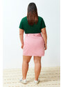 Trendyol Curve Pink Buttoned Mini Denim Skirt