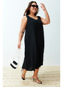 Trendyol Curve Black Oversize Woven Dress