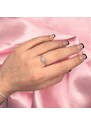 OLIVIE Stříbrný prsten SNĚHOVÁ VLOČKA ROSE 8054