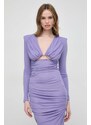 Šaty Elisabetta Franchi fialová barva, maxi, AB52942E2