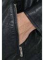 Kožená bunda Bomboogie pánská, černá barva, přechodná, JMROYPLGS4