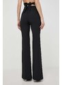 Kalhoty Elisabetta Franchi dámské, černá barva, zvony, high waist, PA02941E2