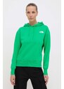 Mikina The North Face W Essential Hoodie dámská, zelená barva, s kapucí, s aplikací, NF0A7ZJDPO81