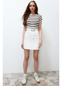 Trendyol Ecru Gabardine Fabric Mini Length Woven Skirt