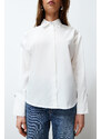 Trendyol Ecru Stone Button Detailed Woven Shirt