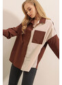 Bigdart 20116 Color Block Shirt - Brown