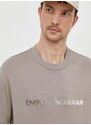 Bavlněné tričko Emporio Armani béžová barva, s aplikací, 3D1TG3 1JPZZ